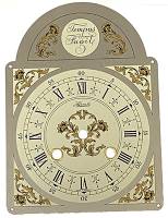 Dials & Related - Metal Dials - Hermle 5-5/8” x 7-3/4” Tempus Fugit Ivory Roman Dial