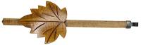 Adjustable Brown Maple Leaf Cuckoo Pendulum  2" x 7"