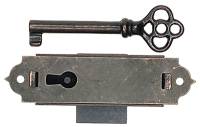 Doors & Parts (Locks, Keys, Latches, Etc.) - Locks & Keys - Door Lock & Key Set - 13/16" x 2-3/4" - Gun Metal -Finish - Narrow 