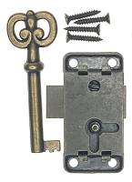 Case Parts - Doors & Parts (Locks, Keys, Latches, Etc.) - Bronzed Steel Lock & Key Set