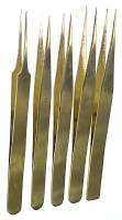 Tools, Equipment & Related Supplies - General Purpose Tools, Equipment & Related Supplies - Brass 5-Piece Tweezer Set