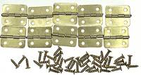 10-Piece Brass Plated Steel Hinges  18mm x 16mm