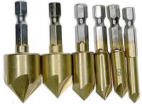 Tools, Equipment & Related Supplies - General Purpose Tools, Equipment & Related Supplies - 6-Piece Titanium Plated HSS Steel Countersink Bit Set