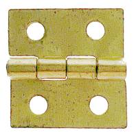Clock Repair & Replacement Parts - Case Parts - 1/2" x 1/2" Brass Plated Steel Hinge   12-Pack