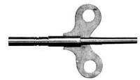 Keys, Winders, Let Down Chucks & Related - Clock Keys, Winders, Cranks & Related - #6/00000 (3.6/1.6mm) Long Shaft Brass Key