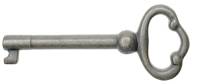 2-3/8"  Antiqued Brass Door Key
