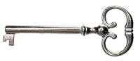 2-7/8" Nickel Plated Victorian Door Key