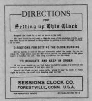 Sessions Clock Company Paper Label