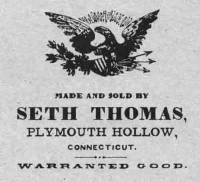 Seth Thomas Clock Company Paper Label