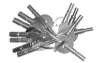 Clock Keys, Winders, Cranks & Related - Double End Carriage Clock Keys - TT-19 - Brass Carriage Clock Key 11-Piece Assortment