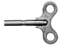 Clock Keys, Winders, Cranks & Related - Single End Extra Long Shaft Standard Wing Key - TT-19 - #4 Long Shaft Brass Single End Key-3.2mm