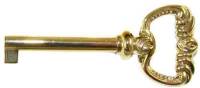 1-11/16" Door Lock Key -Howard Miller Style - Brass Plated