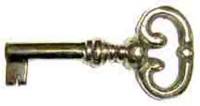 2-5/16" Door Lock Key - Brass