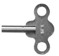 Clock Keys, Winders, Cranks & Related - Single End Standard Wing Keys - #00 Economy Single End Nickeled Key - 2.00mm