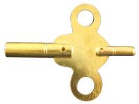 BRASS DOUBLE END WING KEY SIZE 4/3 NEW CLOCK PARTS 