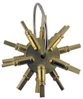 4 Prong Brass Key Gauge  3-Piece Assortment American Sizes