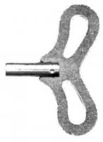 Clock Keys, Winders, Cranks & Related - Single End Standard Wing Keys - #8 (4.25mm) Single End Nickeled Seikosha Key